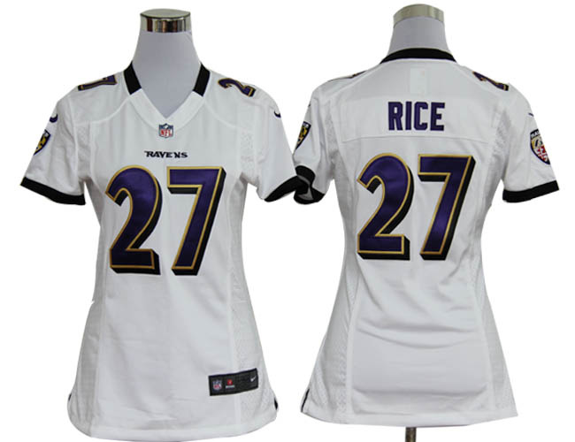 NFL Women's North Baltimore Ravens 27 Ray Rice White Nike jerseys